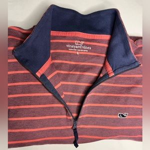 Vineyard Vines Striped 1/4 Zip Pullover Sweater size Large